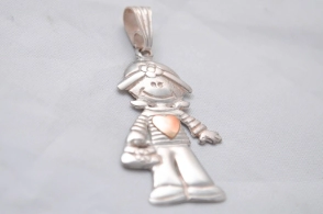 Dije nena gorra grande con dublé-4.7cm 
