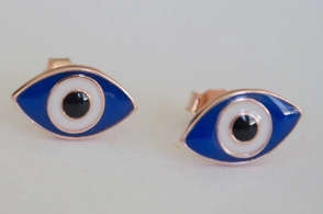 PRAR034 Aros PLATA ROSÉ ojo griego - 