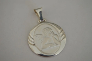*Dije medalla maciza ángel de la guarda - 2.4cm