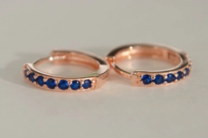 PRAR037 Aros PLATA ROSÉ huggies azul-1.3cm