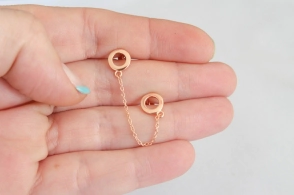 PRAR042 Aro PLATA ROSÉ INDIVIDUAL, doble pasante 2 círculos