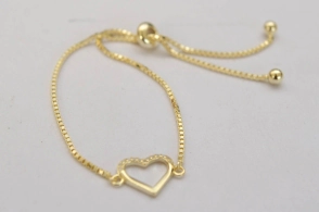 PDPU002 Pulsera PLATA DORADA tenista corazón con micropavé