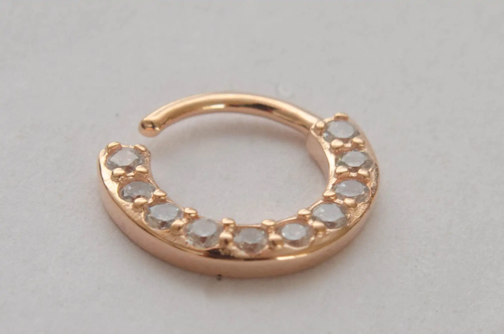 PRAR049 Aro PLATA ROS cuff argolla cubics cierre presin