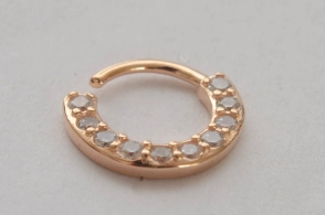 PRAR049 Aro PLATA ROSÉ cuff argolla cubics cierre presión