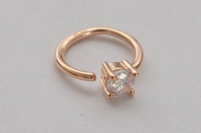 PRAR050 Aro PLATA ROSÉ cuff argolla cubic INDIVIDUAL