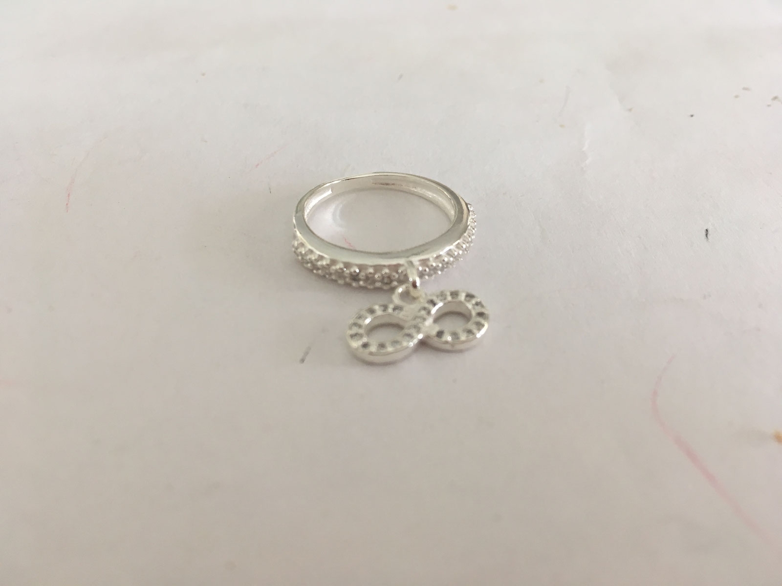 *Anillo infinito micropav colgante - 