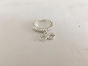 *Anillo infinito micropavé colgante - 