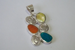 DI318 Dije peruano círculos multicolor - 